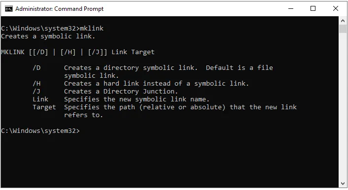 mlink command