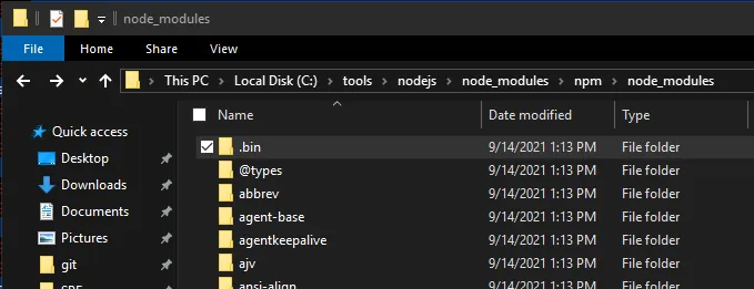 .bin location in node_modules
