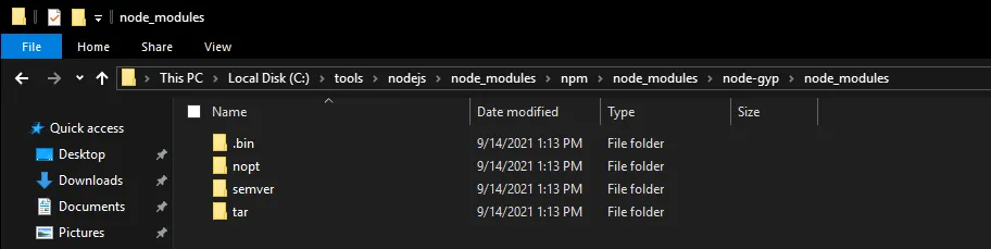 .bin folder location in node_modules