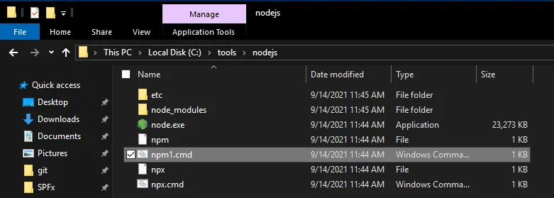 rename npm.cmd to npm1.cmd